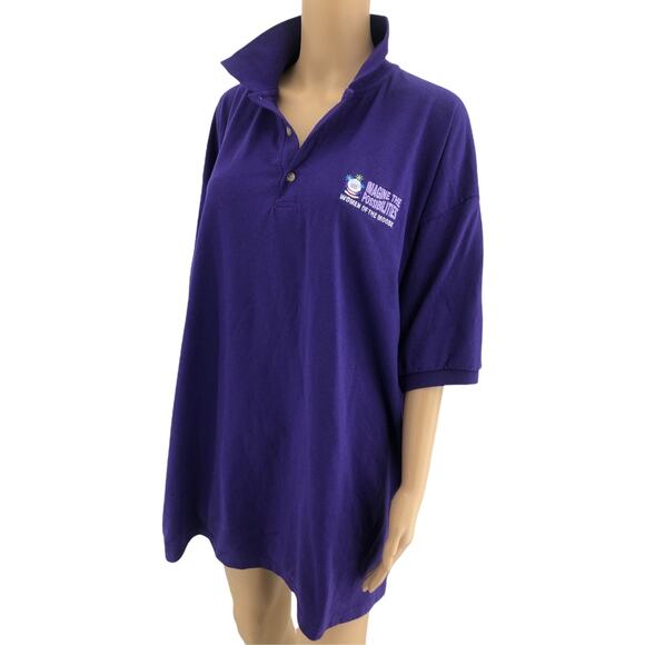 Gildan 2XL Women of the Moose Y2K Purple Imagine the Possibilities Polo Shirt - Picture 1 of 5